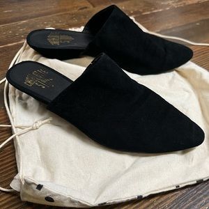 Charlotte Stone Amine mules Size 11 Black Suede Kitten Heel